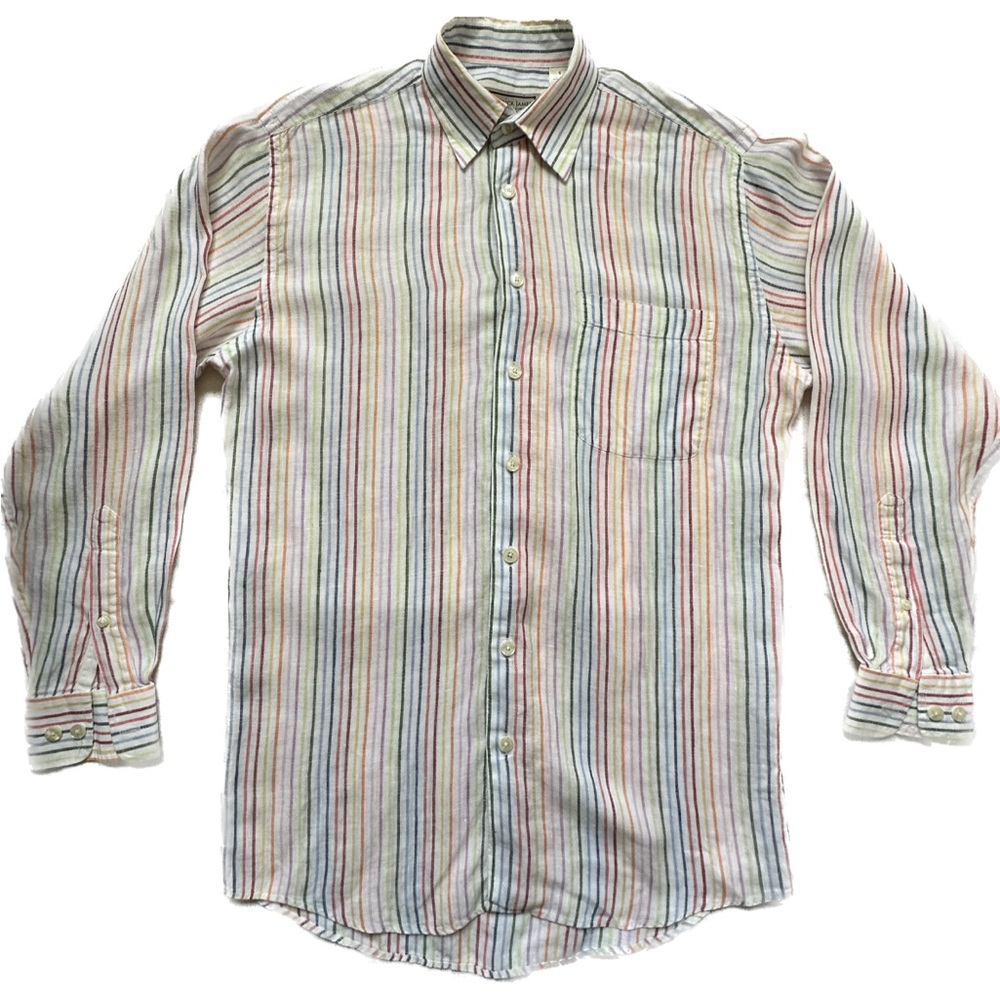 Kiel Patrick James Rainbow Over Sized Long Sleeved Button Down (Size Small) - Picture 2 of 5
